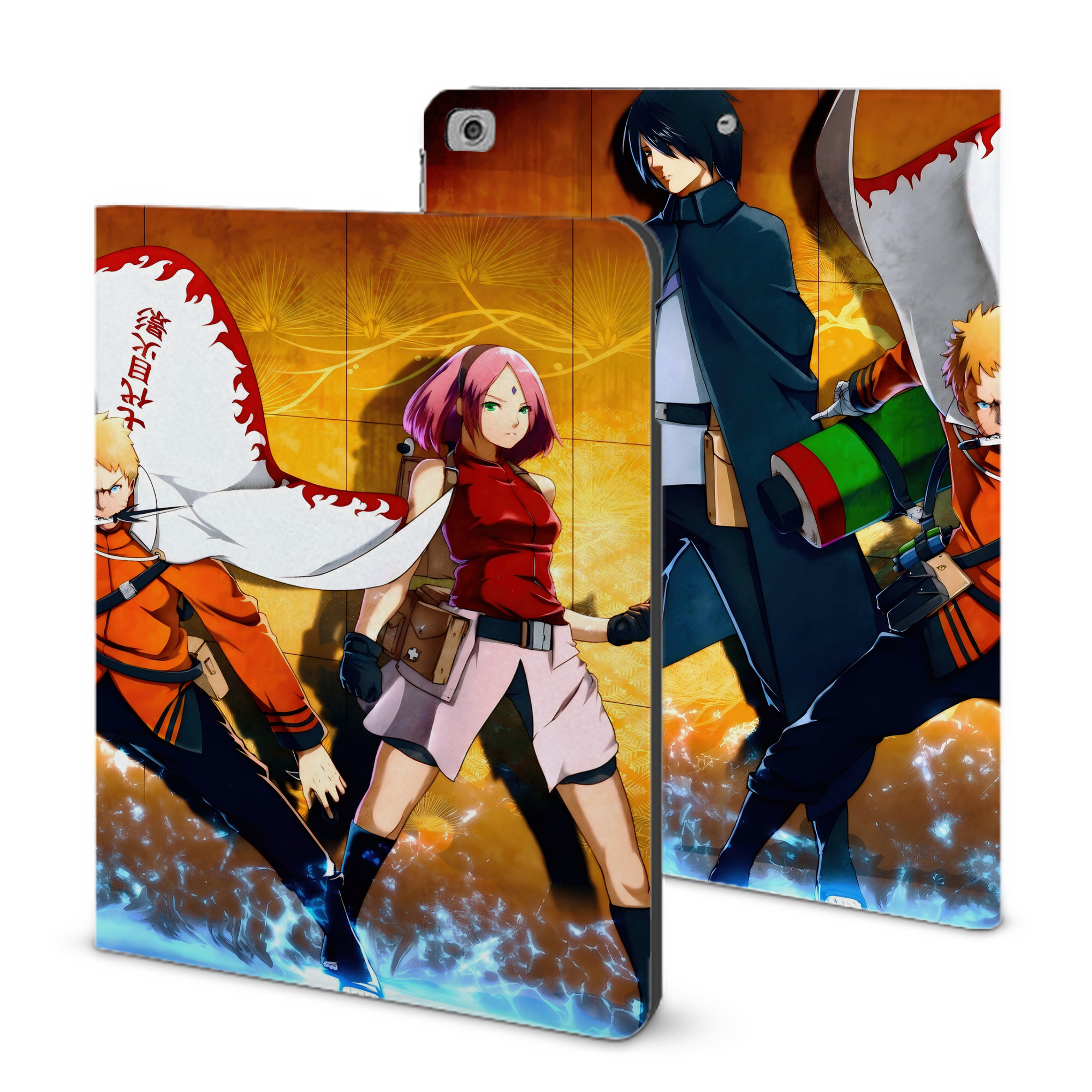 （画像用） NARUTO -ナルト- NARUTO -ナルト- 疾風伝 IPad ケース ブック型 PUレザー TPU 耐衝撃 軽量 薄型 ペン収納なし 全面保護 IPad 各モデル対応